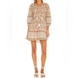 Cleobella Rosy Mini Dress Tamil Block Print Revolve Boho Dress Size Small